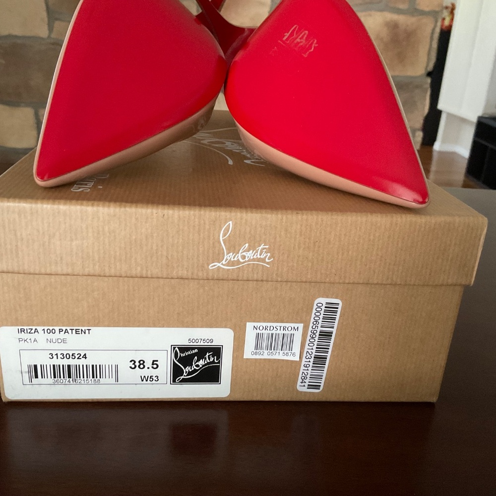 Christian Louboutin  IRIZA 100 patent  nude women heels size 38.5 NWT - Picture 4 of 8